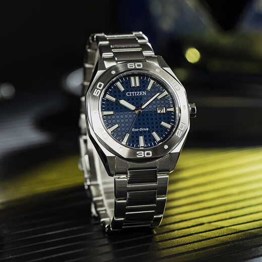 CITIZEN Eco-Drive Octagonal Dial Date Display Casual Fashion Sports Waterproof Men's Watch BM7630-80L