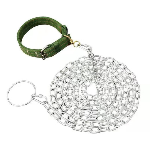 Rabbit dog chain traction rope anti-biting iron chain large dog collar dog walking rope small Corkin German shepherd dog chain thick 2.5 mm (recommended 18 Jin Jin equal to within 0.5 kg) 1 meter long