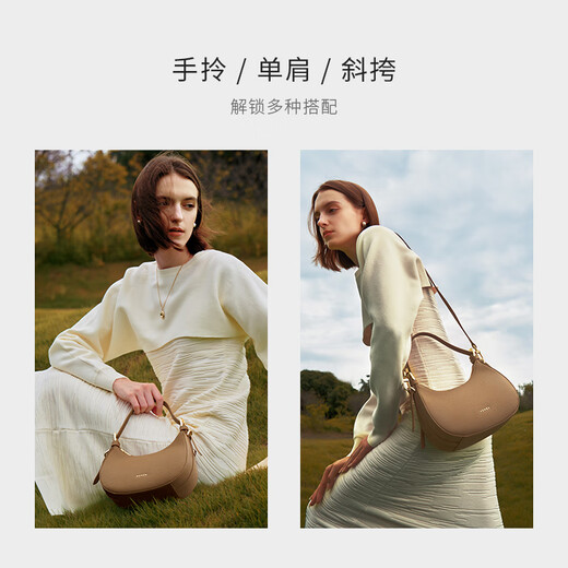 Honggu bag women's new first-layer cowhide handbag fashionable temperament high-end one-shoulder cross-body New Year gift elephant gray