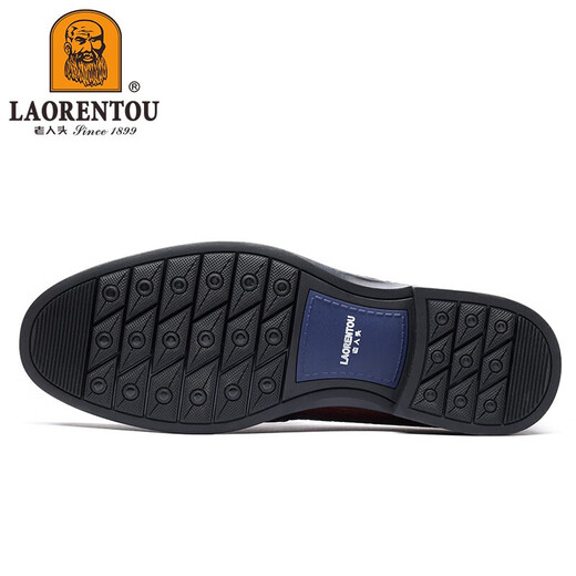 Alter Mann des Mannes (Laorentou) Lederschuhe Herrenzehenschicht Cowide Britisch gedruckte Business Formale Schuhe Fahren Hochzeitsschuhe Arbeit Lederschuhe Boss La13118 Black 43