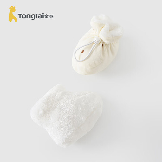 Tongtai (TONGTAI) baby cotton shoes, autumn and winter quilted baby soft-soled shoes, newborn shoes, newborn pure cotton foot protection shoe covers, chocolate white 12x9cm
