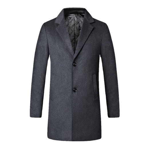 Lilang Herren Winter New Woll Wollmantel mit mittlerer Jacke mittleren Alters und junger Männer Windbrecher Trend Black M 170 [110-130jin [Jin gleich 0,5 kg]]]