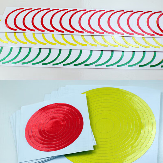 Shanglijin three-color pressure gauge stickers, instrument dial indication stickers, reflective stickers, logo stickers, semicircle 10cm, 15 strips (5 red, yellow and green strips each) * 1 pack