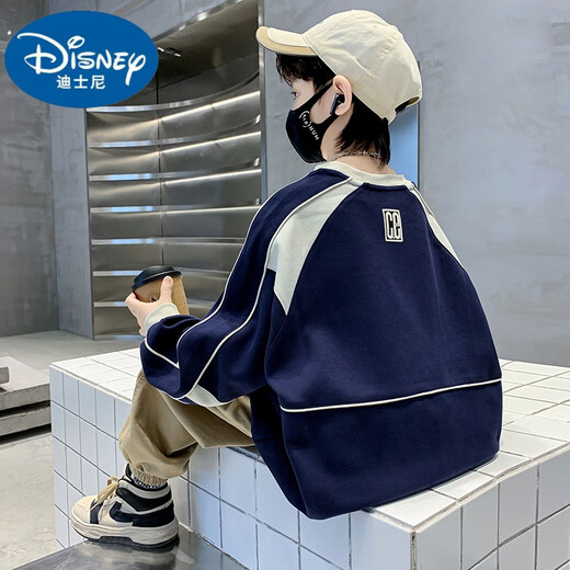 Disney children's clothing boys sweatshirt for autumn boys long sleeves 2025 new medium and large children's autumn and winter style handsome Korean top trendy white 140cm