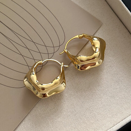 Yican Japanese and Korean metal retro earrings for women light luxury niche design high-end earrings 2025 new hot style temperament earrings Japanese and Korean metal retro earrings