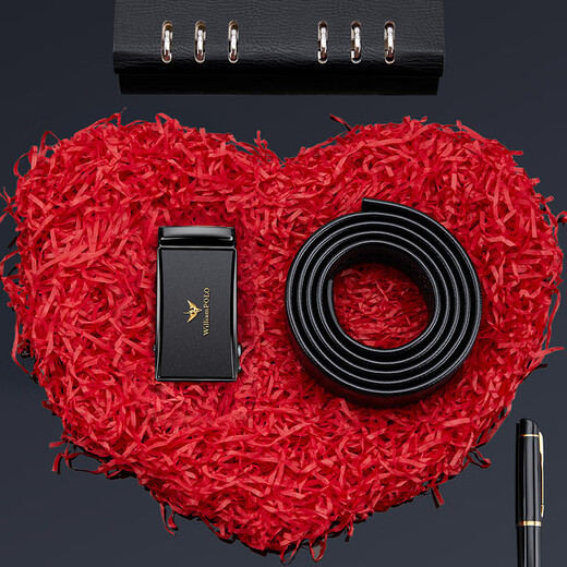 WILLIAMPOLO Emperor Paul men's belt men's business casual automatic buckle leather pants belt gun color Valentine's Day birthday gift