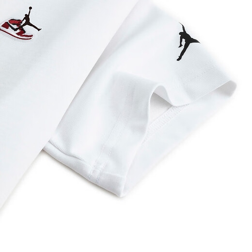 NIKE JORDAN Nike AJ children's summer T-shirt summer new moisture-absorbent and breathable children's short-sleeved pure white 150/72 recommended height 140-152cm