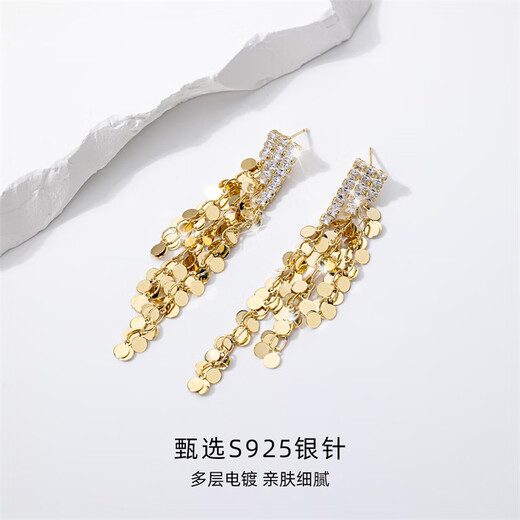 Qlady long tassel earrings for women 2023 temperament high-end earrings niche design light luxury earrings birthday gift