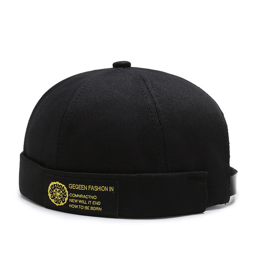 New fashion four-season landlord hat men street trendy hip-hop hat brimmed melon skin hat women light board hat women trendy black gold embroidery adjustable