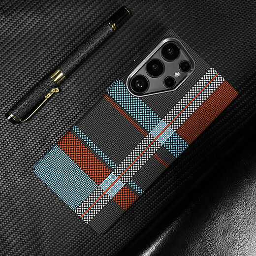 Beiji [built-in Magsafe magnetic suction] suitable for Samsung S24 Ultra mobile phone case new S23 Ultra Kevlar skin-sensing hard case S24+ premium s23 anti-fall protective case [Kevlar 600D] UK-black, white and gray stripes Samsung Galaxy S24 Ultra