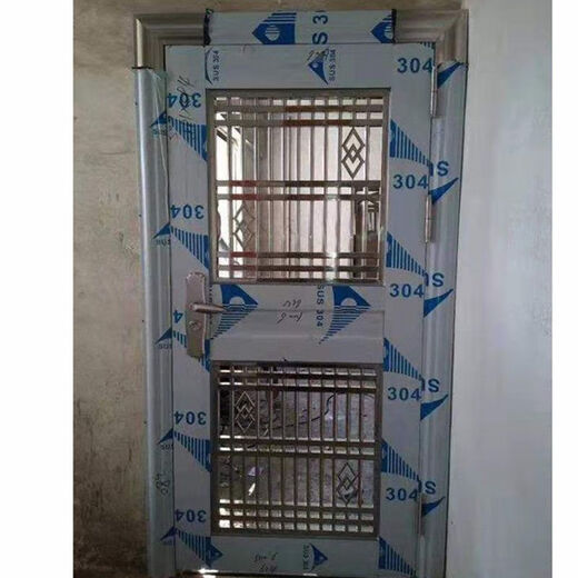 勤凯定制半玻全波不锈钢防盗门304不绣钢门白钢入户单门通风门加厚门 按照尺寸定制 304加厚