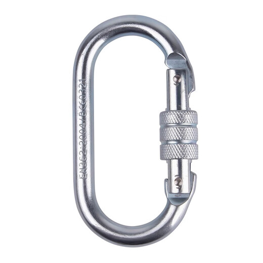 Gorm O-shaped alloy steel spring buckle GM908 main lock pad buckle outdoor carabiner rock climbing downhill safety hook lock thread metal lock - silver (2 pieces)