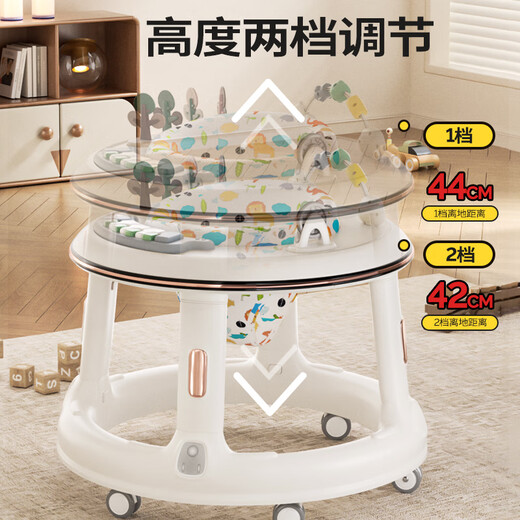 
ANGI BABY baby walker multifunction 360 rotating children's step-assist anti-rolling three-in-one walker stroller cream white [360 rotating cushion + music] multifunctional walker first birthday gift