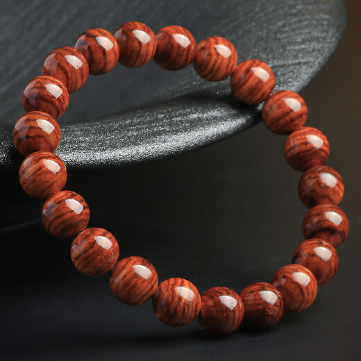 月印百川 黄花梨手串虎皮山水纹文玩佛珠手链约10mm