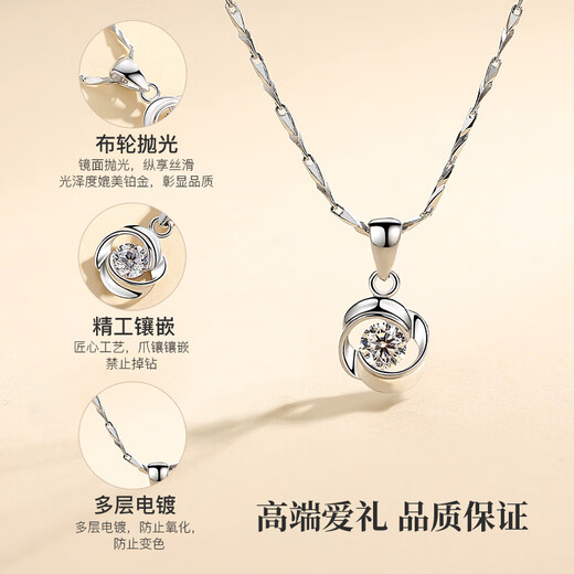 The only (Winy) necklace for women, 999 pure silver Möbius pendant, birthday gift for girlfriend, anniversary, wife, light luxury niche, Möbius ring necklace - with gift box, certificate