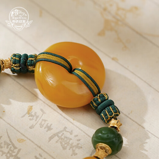 Potala Palace beeswax safety buckle bracelet for women, amber jasper inlaid silver bracelet bracelet for girlfriend's birthday gift beeswax safety buckle bracelet