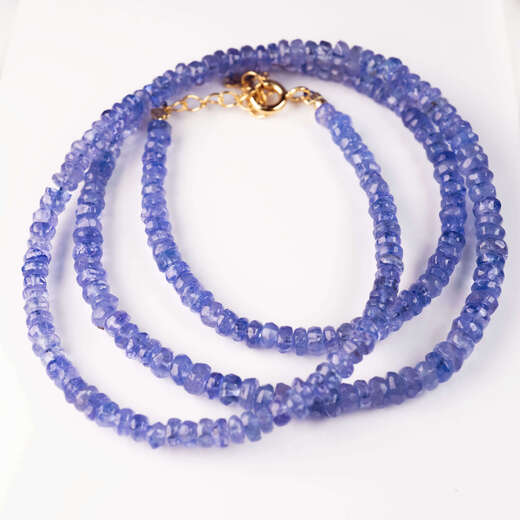 Li Shen S925 silver gold plated natural tanzanite exquisite design necklace small size