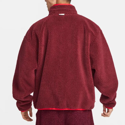
Nike jacket men's clothing 2024 Spring CNY Dragon Year limited new three-hook imitation lamb standing collar sports casual clothing FZ6194-677/Red M