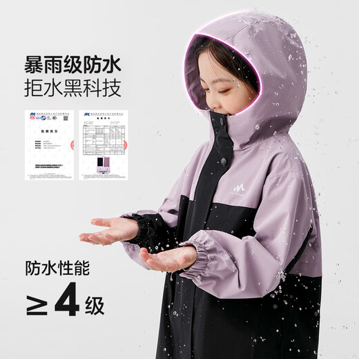 Zuoxi para chicas ropa de primavera de primavera resistente al agua RESISTENTE 2025 Campa para niños para niños al aire libre traje de montañismo Púrpura 140