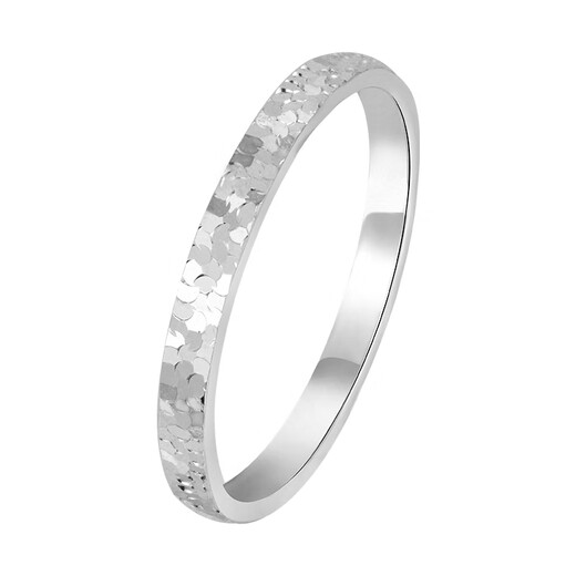 CHINA GOLD PT950 Crushed Ice Narrow Edition Simple Platinum Ring Anniversary Gift for Girlfriend and Wife Birthday Gift Net Gold Weight Approximately 1.8g 10#