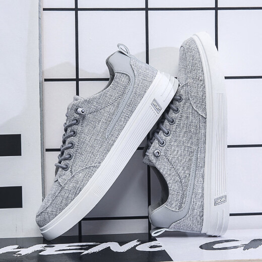 YaoJingLieRen men's shoes summer 2024 new sports and leisure old Beijing cloth shoes men's summer breathable work canvas shoes gray 42