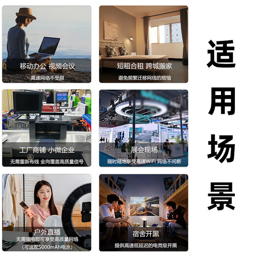 Tuoshi 5G Router Gigabit Dual Band WIFI6 Signal Amplifier Mobile Wireless Home Router Wall King SIM Card CPE Full Netcom AX3000 Card Router Overseas Version-NR600 5G Dual Mode丨Voice Battery Model Plug-in Card Full Netcom