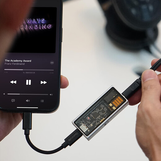 Queshi M15C Portable Hi-Fi Fever Lossless Music Decoding Headphone Amplifier HIFI Decoder Small Tail Android Apple 3.5/4.4 Dual Decoding Chip High-Performance Balancer Silver Tpye-C Version