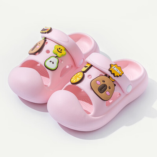 Daddy Pig Children's Slippers Boys' Summer Home Bathroom Non-Slip Girls' Middle and Large Children's Soft-soled Crocs Pink 22