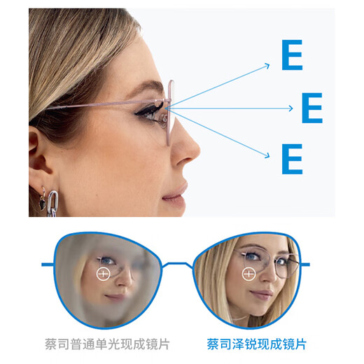 蔡司（ZEISS）镜片系列可选 范丞丞同款光学定制近视眼镜 男女通用素颜镜 15838