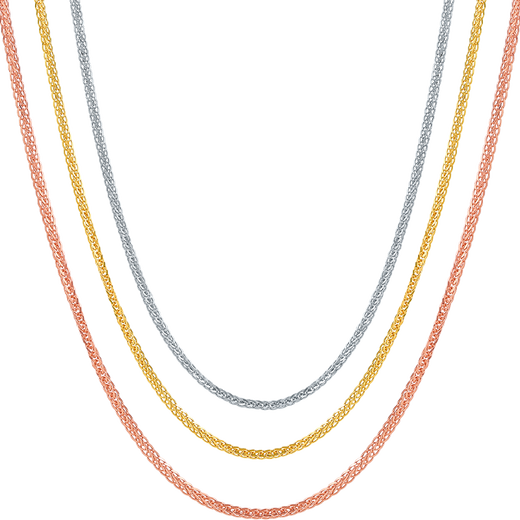 Saturday blessing 18K gold necklace women's Chopard chain color gold necklace plain chain birthday gift yellow 18K about 1.6g-47cm