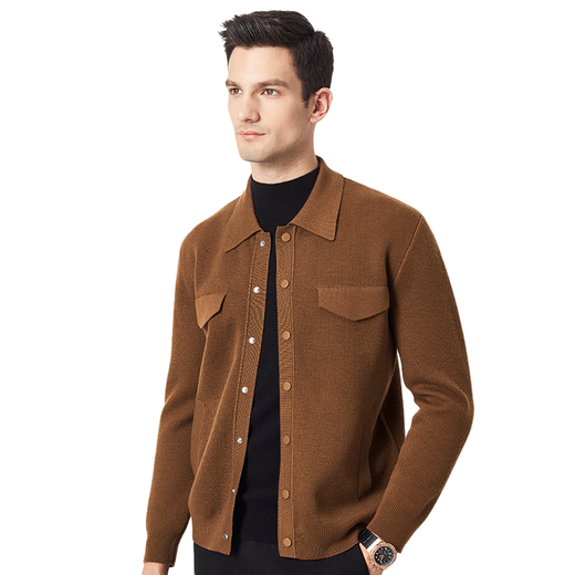 Shanshan [laine épaissie] Chaînes d'automne et d'hiver pour hommes confortables hommes confortables simples snap Cardigan Business Pull d'âge moyen 2xl 185 / 100A