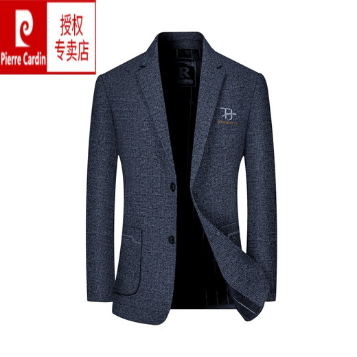皮尔卡丹男装西装外套男秋季新款商务休闲修身羊毛呢西服上衣男 咖色99211B M 170