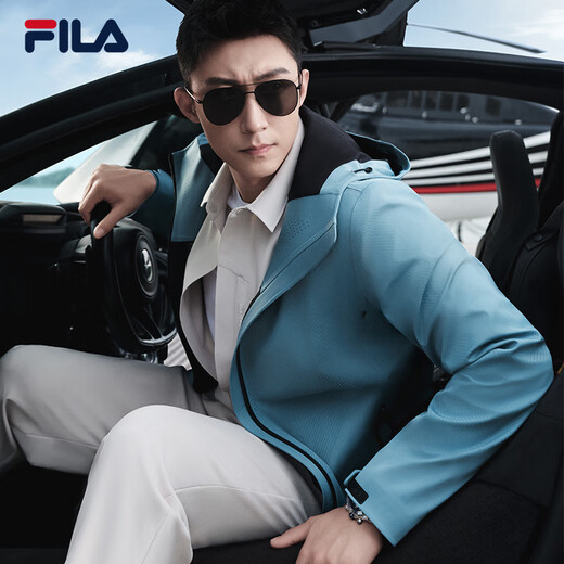 FILA Huang Jingyu same style Fila men's woven pants business casual straight pants casual pants men Yunwu gray-GY 180/88A/XL