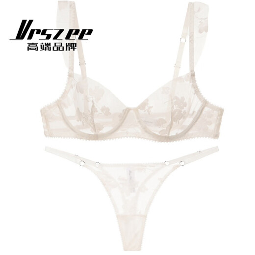 
VRSZEE high-end brand underwear for women with thin embroidered lace bra set on bra tempting underwear bikini black suit 85C
