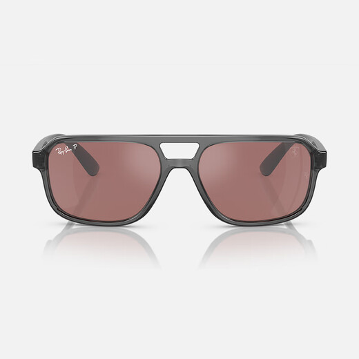 雷朋(RayBan)太阳镜 时尚高级潮流多边形双梁偏光墨镜0RB4414M 691H2 透明灰框紫偏光镜片 （4414）