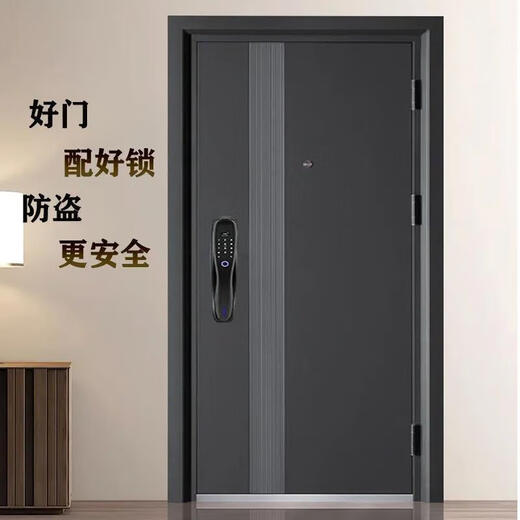 美克杰甲级家用防盗门安全门入户门标准门仿铜门单门锌合金门进户门单门 205*96外包外右