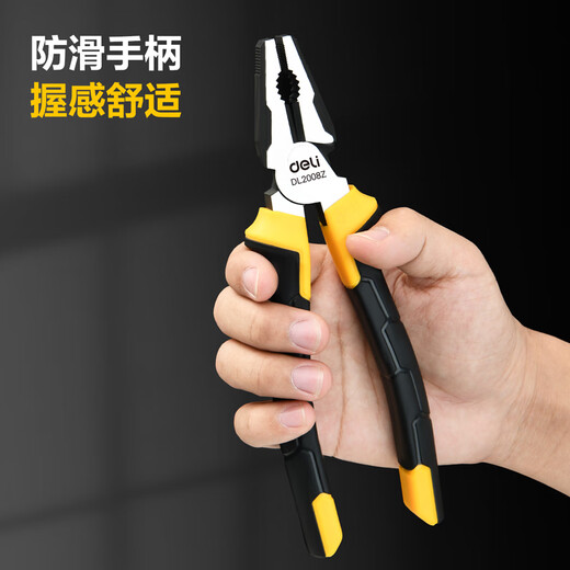 Deli rubber handle wire pliers chrome vanadium steel vise multifunctional flat nose pliers wire cutter 6 inches long life