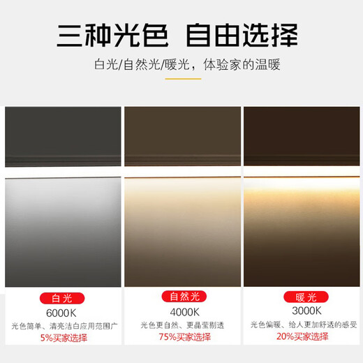 Huanyue embedded LED wine cabinet light with wardrobe sensor light bar cabinet shoe cabinet bookcase light shelf light cabinet cabinet light 80CM aluminum slot + light strip + 2 meters Dupont line