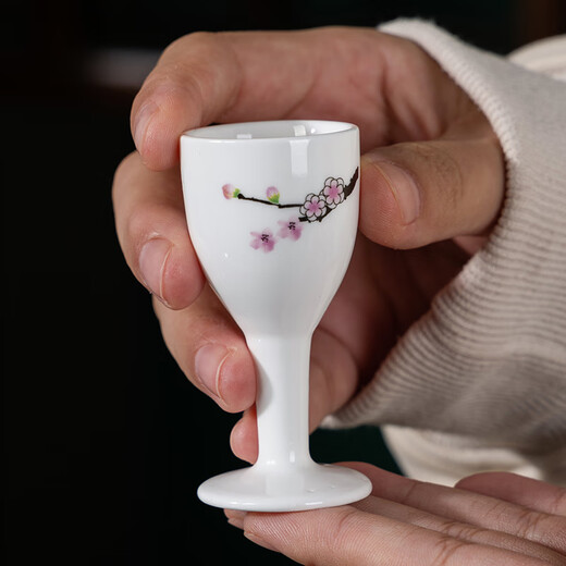 Baofuxiang Jingdezhen Ceramic Creative Wine Glass Chinese-style White Wine Glass Goblet Antique Small Wine Cup Household Spirit Cup One-shot Cup 4 Types 1 Wine Glass Each