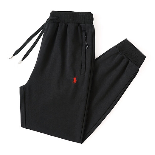 POLO SPORT American Ralph Lauren 2025 spring new style horse logo embroidered pure cotton loose casual pants large size leggings trousers black / leggings XL