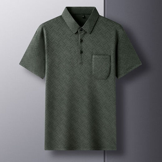 NJSKAKW [Real Pocket] Daddys Sommer neuer Männer Revers kurzärmelig T-Shirt Ice Seide Schnelltrockne Top Polo 686 Navy [mit Taschen] XL 130-150Jin [Jin entspricht 0,5 kg]