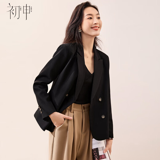 Chushen Spring and Autumn Short Small Suit Women's Versatile Double-breasted Suit Jacket Small Short Jacket Top S13JF4532