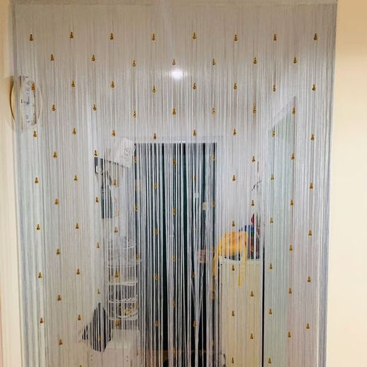 BPE door curtain partition Fengshui curtain entrance door gourd line curtain bead curtain crystal bead line curtain hanging curtain decorative curtain champagne color width 1 meter * 2 meters high Single layer encryption