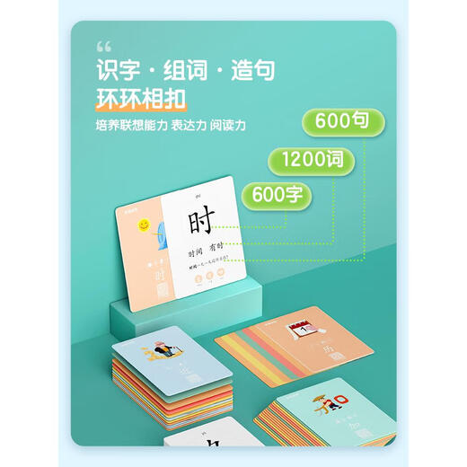 [Genuine Quick Edition] Hongen App Support Children's Literacy Card Pinyin Card Trace Red Book Exercise Book Card Word Recognition Enlightenment Literacy Card 701-800 Words