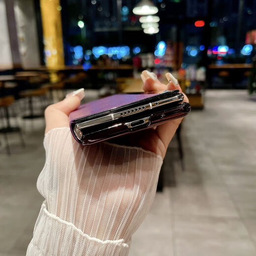 壳爵士 华为MateX5手机壳MateX3保护套翻盖智能皮套高端真皮时尚保时捷隐形支架镜头全包防摔商务保护壳 华为MateX5【羽砂黑】