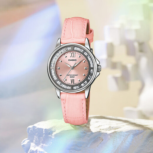 
Casio (CASIO) watch for men and women, classic square couple multifunctional sports waterproof Japanese and Korean watch birthday gift LTP-1391L-4A pink leather strap