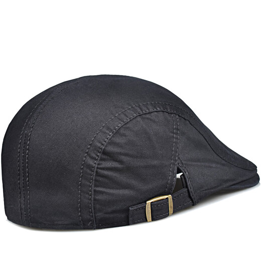 Woodpecker Spring and Summer New Washed Hat Distressed Cotton Beret Autumn and Winter Hat Outdoor Hat Men's Breathable Sun Shade Hat Black One Size (56-59cm) Adjustable Size