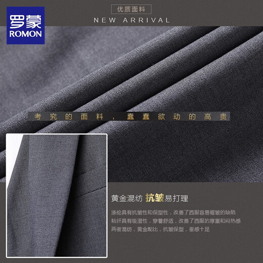 Luo Meng high-end no-iron anti-wrinkle suit men's business casual wedding formal suit jacket top men's black (suit + trousers + shirt + gift bag) 2XL