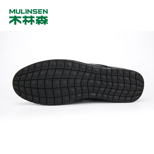 
Mulinsen (MULINSEN) men's shoes business casual hollow beans shoes soft sole sandals black size 41 88028