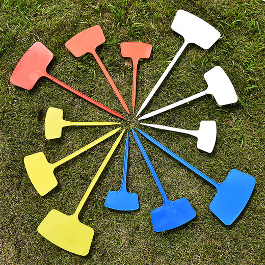 奔新农塑料插地牌园艺标签园艺标识牌植物指示牌插地标牌记号牌子 36厘米长大牌[混色] 100张 五